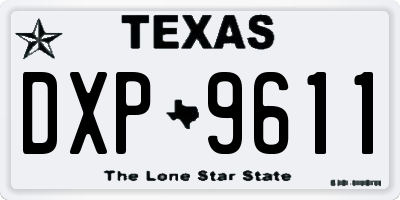 TX license plate DXP9611