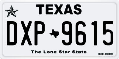 TX license plate DXP9615