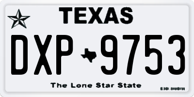 TX license plate DXP9753