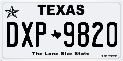 TX license plate DXP9820