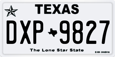 TX license plate DXP9827