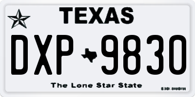TX license plate DXP9830