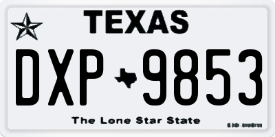 TX license plate DXP9853