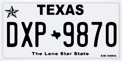 TX license plate DXP9870