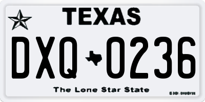 TX license plate DXQ0236