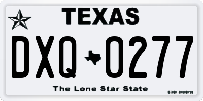 TX license plate DXQ0277