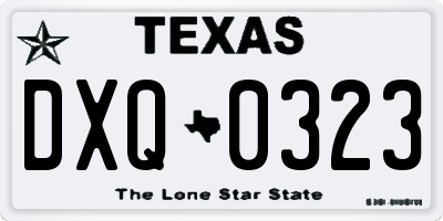 TX license plate DXQ0323