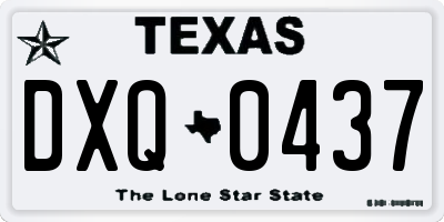 TX license plate DXQ0437