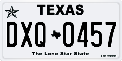 TX license plate DXQ0457