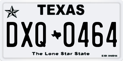 TX license plate DXQ0464
