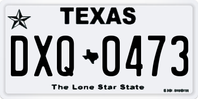 TX license plate DXQ0473