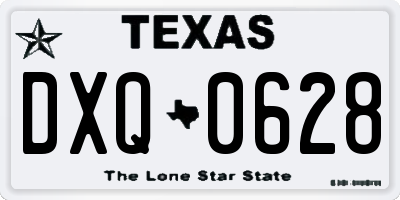 TX license plate DXQ0628