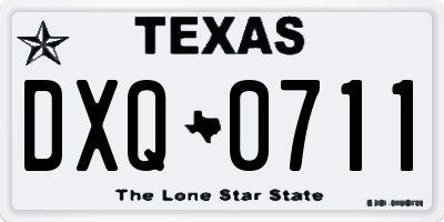 TX license plate DXQ0711