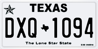 TX license plate DXQ1094