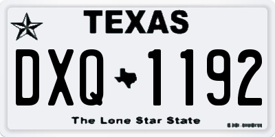 TX license plate DXQ1192