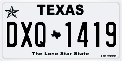 TX license plate DXQ1419