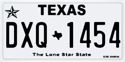TX license plate DXQ1454