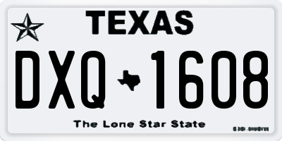TX license plate DXQ1608