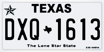 TX license plate DXQ1613