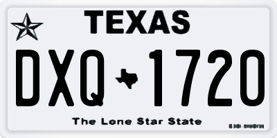 TX license plate DXQ1720