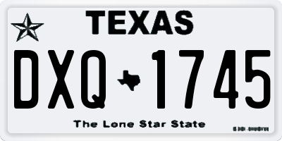 TX license plate DXQ1745