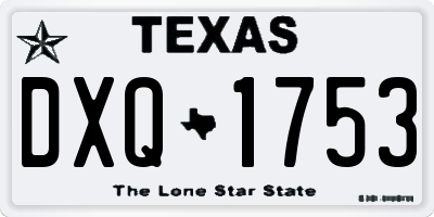 TX license plate DXQ1753