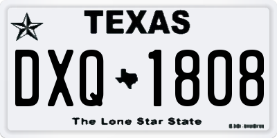 TX license plate DXQ1808