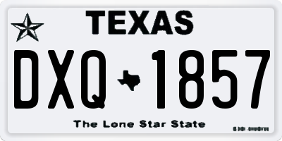 TX license plate DXQ1857