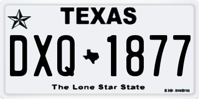 TX license plate DXQ1877