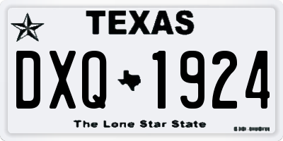 TX license plate DXQ1924
