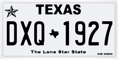 TX license plate DXQ1927