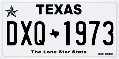 TX license plate DXQ1973