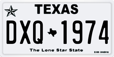 TX license plate DXQ1974