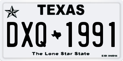 TX license plate DXQ1991