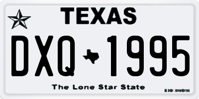 TX license plate DXQ1995