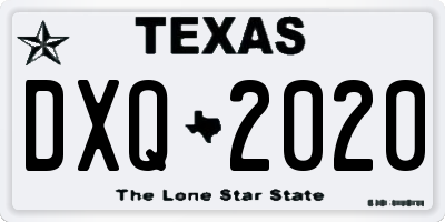 TX license plate DXQ2020
