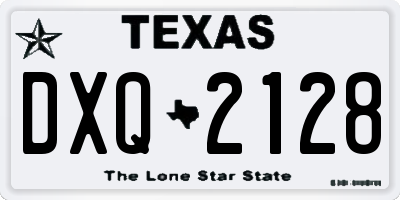 TX license plate DXQ2128