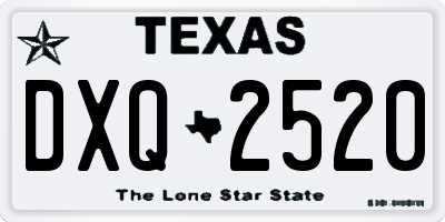 TX license plate DXQ2520
