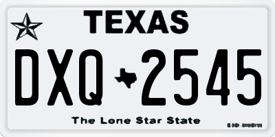 TX license plate DXQ2545