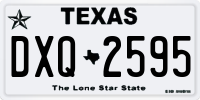 TX license plate DXQ2595