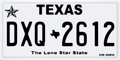TX license plate DXQ2612