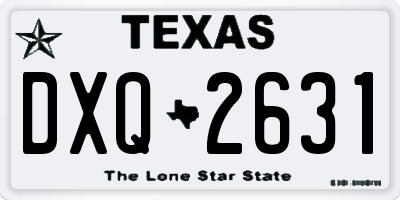 TX license plate DXQ2631