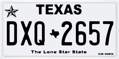 TX license plate DXQ2657