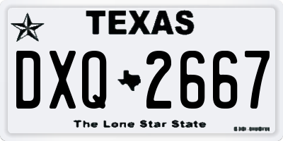 TX license plate DXQ2667