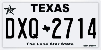 TX license plate DXQ2714