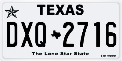 TX license plate DXQ2716