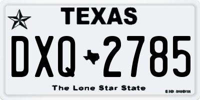 TX license plate DXQ2785
