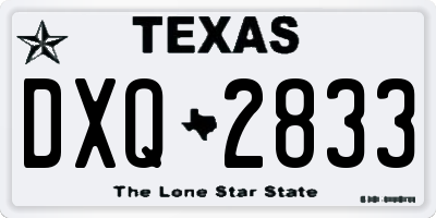 TX license plate DXQ2833