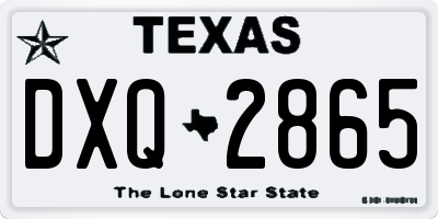 TX license plate DXQ2865
