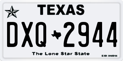 TX license plate DXQ2944